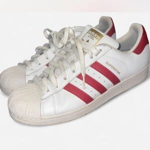 Adidas Superstar White with Red Stripes